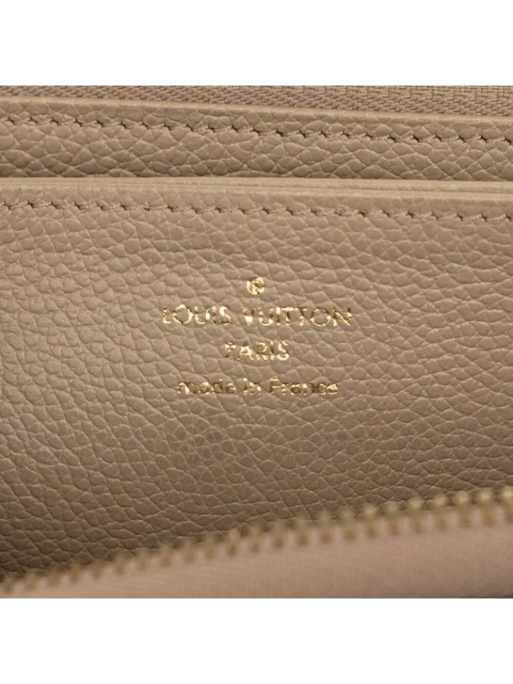 Louis Vuitton Monogram Empreinte Zippy Wallet Zip Around Tartrail Cream Beige